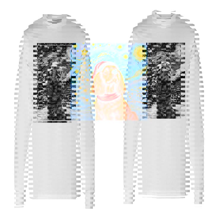 Cockerpanieltarry Night Christmasan Gogh Doganta Hat 長袖tシャツ 長袖Tシャツ