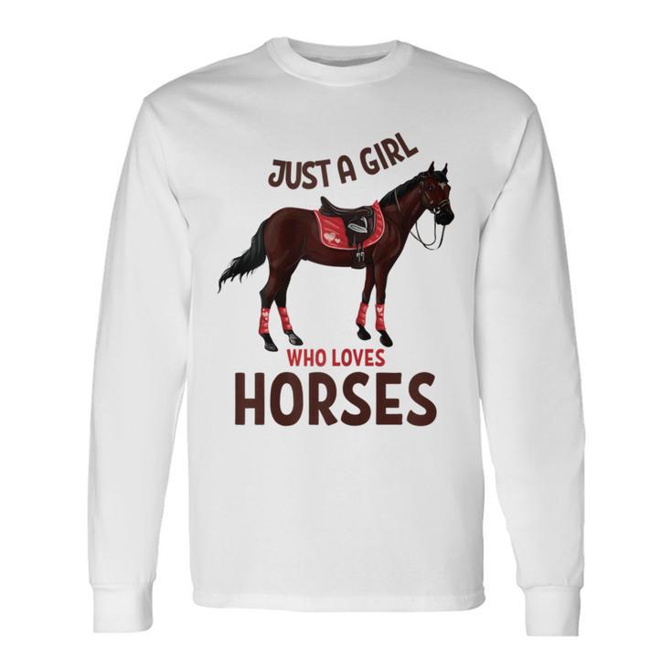 Cuidado Con Los Caballos Juts Una Chica Que Ama A Los Caballos Camiseta de manga larga