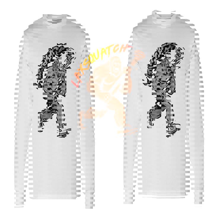 D-Pole Longtick Bigfoot Lacrosse Player Laxsquatch 長袖Tシャツ