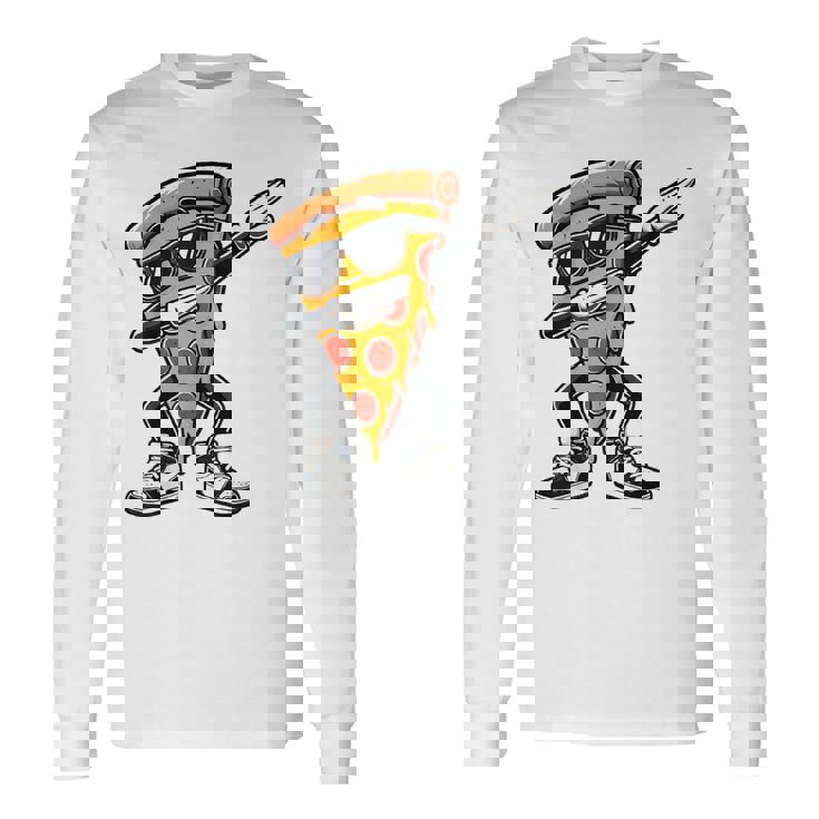 Dabbing Pizza スライス ダンス ピザ 幼児 男の子 ダンス 食通 長袖Tシャツ