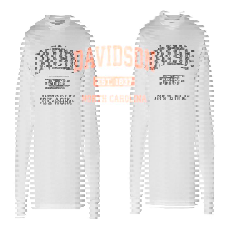 Davidson ノースカロライナ Nc ビンテージ アスレチック スポーツデザイン 長袖Tシャツ ギフトのアイデア