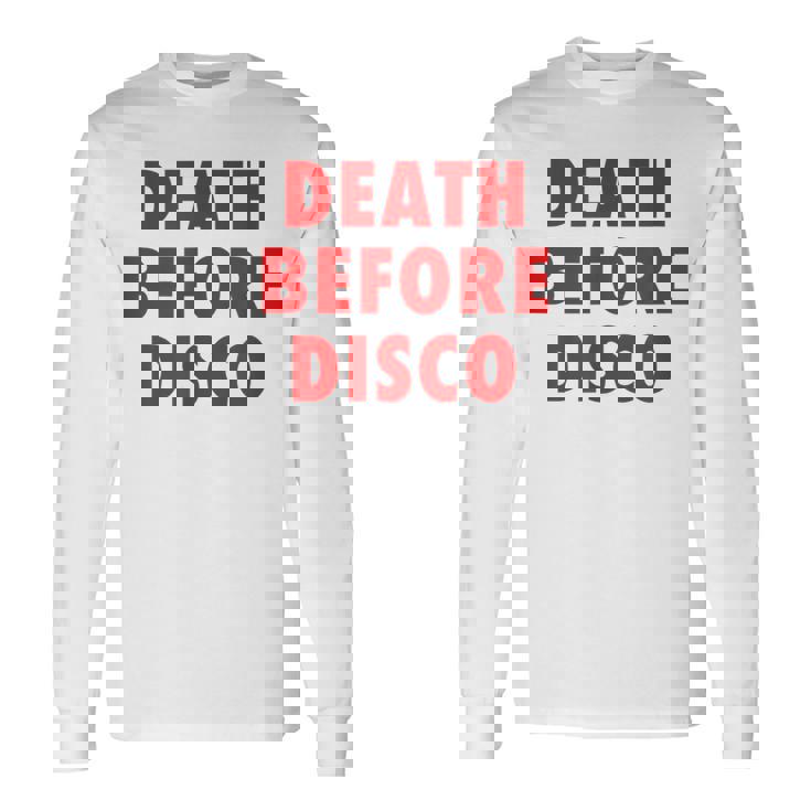 Death Before Disco Inspired メンズ レディース 80年代レトロ 長袖Tシャツ