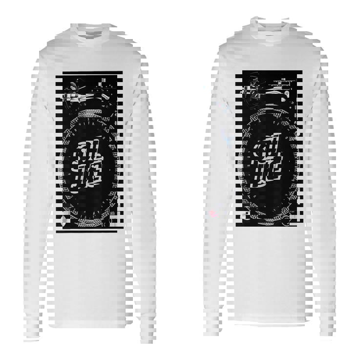 Dj ターンテーブル バトルレコードプレーヤー ディスク ジョッキー ミュージックディスコ 長袖Tシャツ