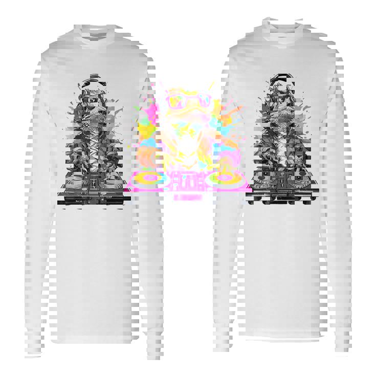 Dj フトアゴヒゲトカゲ 音楽愛好家のキッズ ディージェイ 長袖Tシャツ