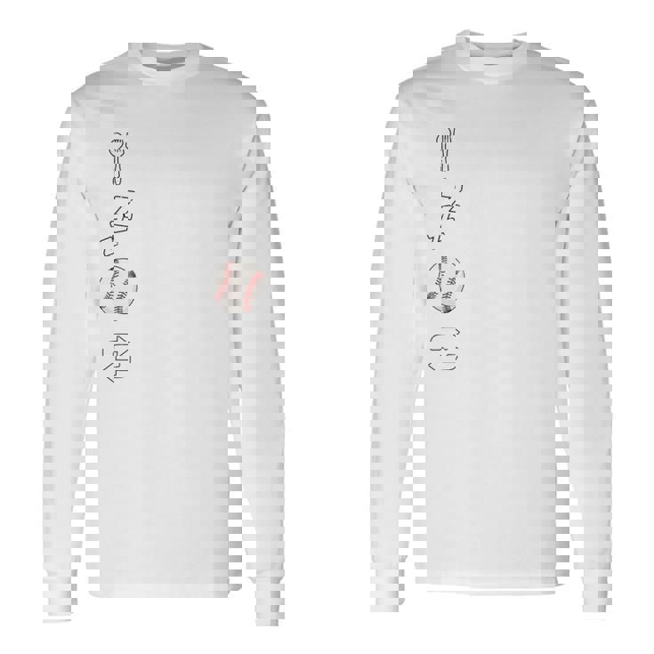 Eatleep Baseball Repeat Baseball Player Coach Team 長袖tシャツ 長袖Tシャツ