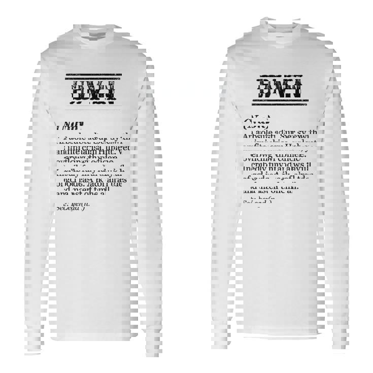 Edwin 面白いフレーズ 名前の定義付き 長袖Tシャツ