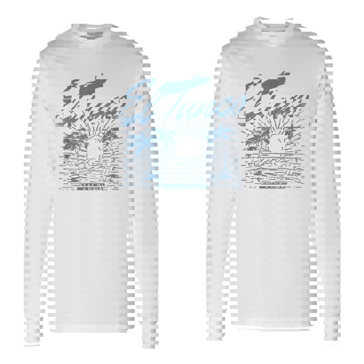 El Tunco エルサルバドル ヴィンテージ アンティーク調 ヤシの木 サーフ 長袖Tシャツ