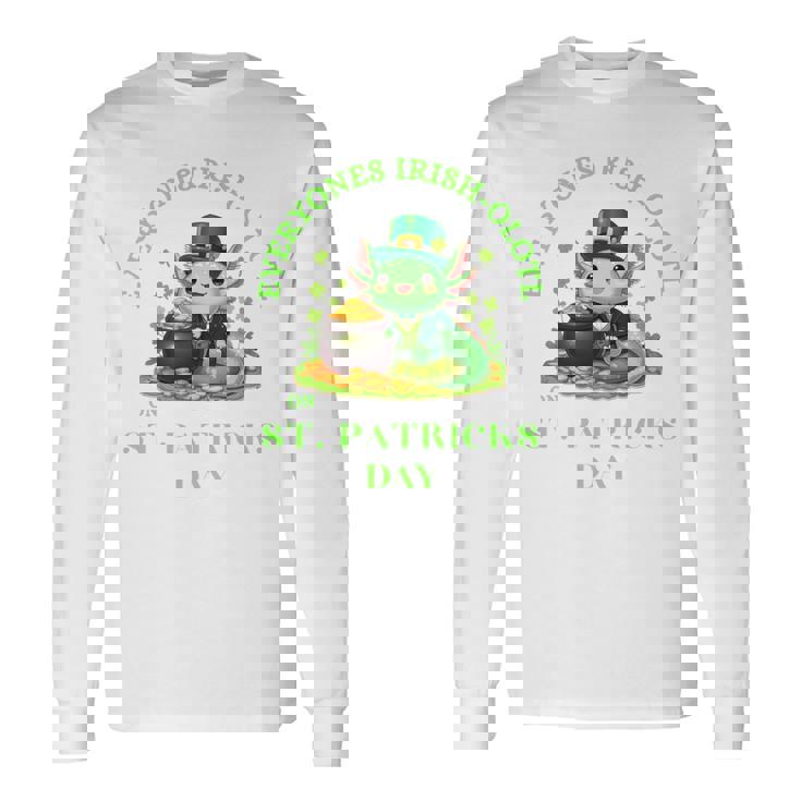 Everyones Irish Olotl Axolotl 聖パトリックデー グリーン アホロートル 長袖tシャツ 長袖Tシャツ