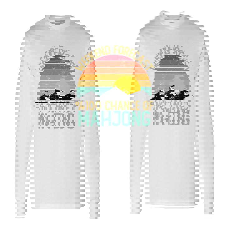 Weekend Forecast 麻雀シャツ 面白い レトロ 麻雀 長袖tシャツ 長袖Tシャツ