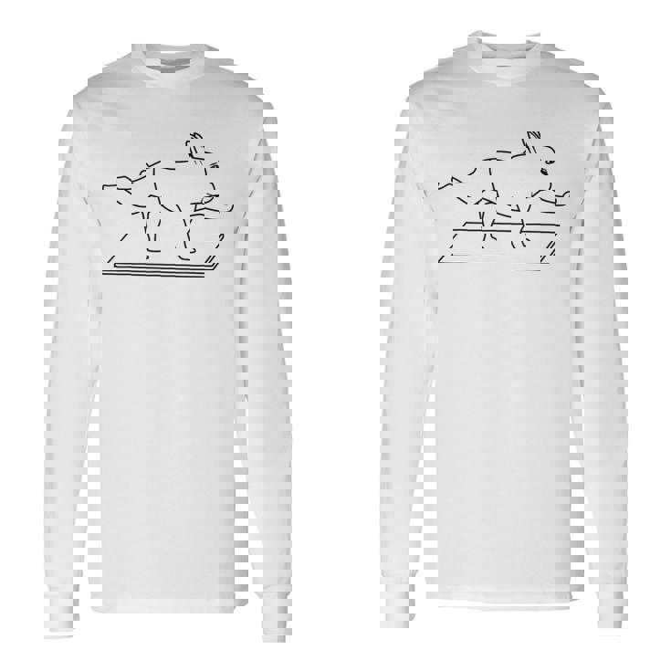 French Bulldog Frenchie Yoga フレンチブルドッグヨガ 長袖Tシャツ