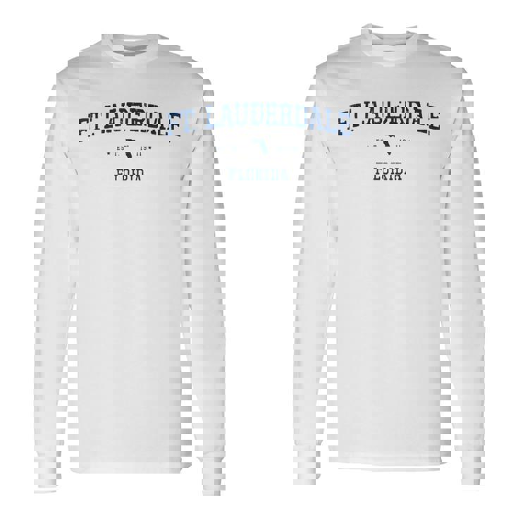 Ft Lauderdale スポーツアパレル フィットネス レトロ 長袖Tシャツ