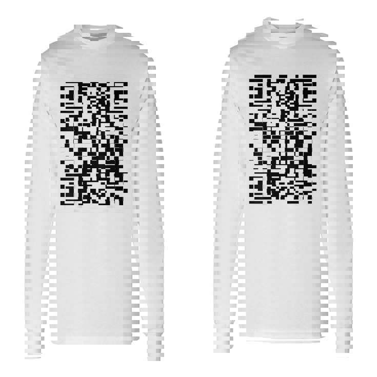 Fu Qr スキャンコード 皮肉ユーモア Fuバックプリント 長袖Tシャツ
