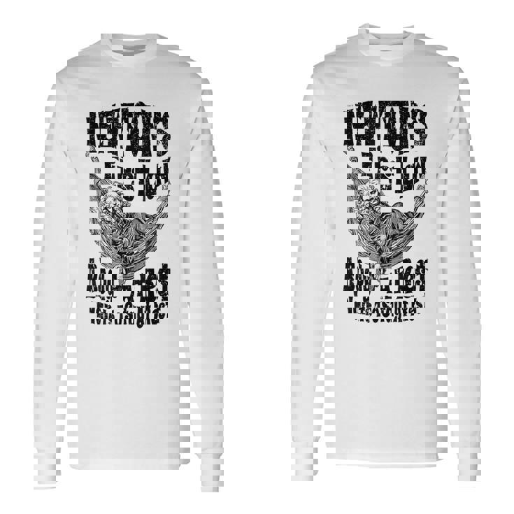 Physics ニュートンの第一法則体 安静時科学 長袖Tシャツ