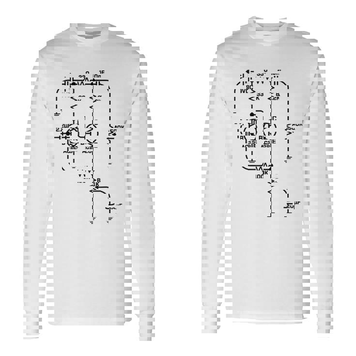 Fuzz Pedal スケマティック図 ゲルマニウム Pnp 回路効果 長袖Tシャツ