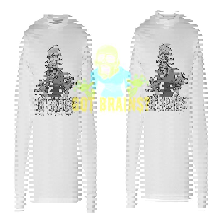 Got Brains Hungry Zombie ハロウィン 漫画 ゾンビ 長袖Tシャツ