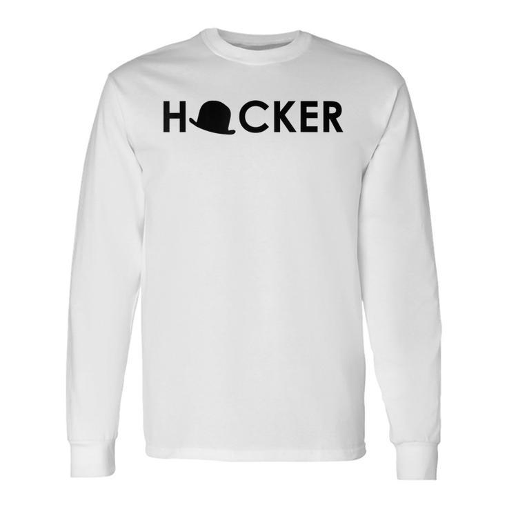 Hacker De Piratería De Hat Camiseta de manga larga