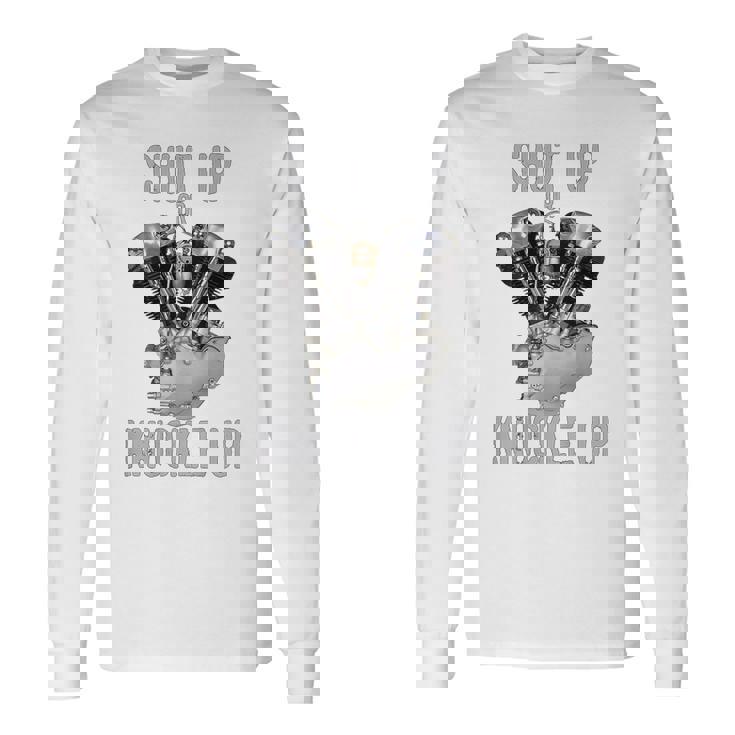 Hd-Twin シャットアップまたはナックルアップ ナックルヘッド レトロ バイカーギア 長袖Tシャツ