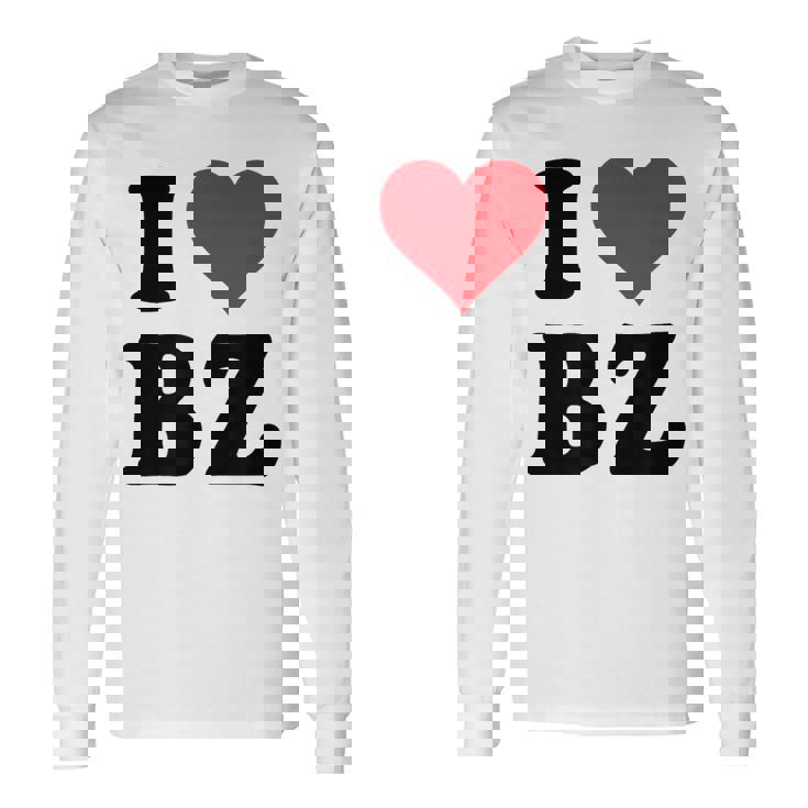 I Heart Bz イニシャル I Love BZ 姓 B Z 長袖Tシャツ