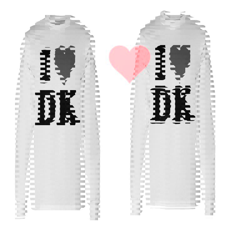 I Heart Dk Initials I Love DK First And Last Name D K 長袖Tシャツ
