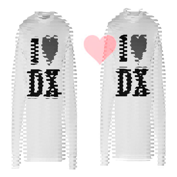 I Heart Dx Initials I Love DX First And Last Name D X 長袖Tシャツ