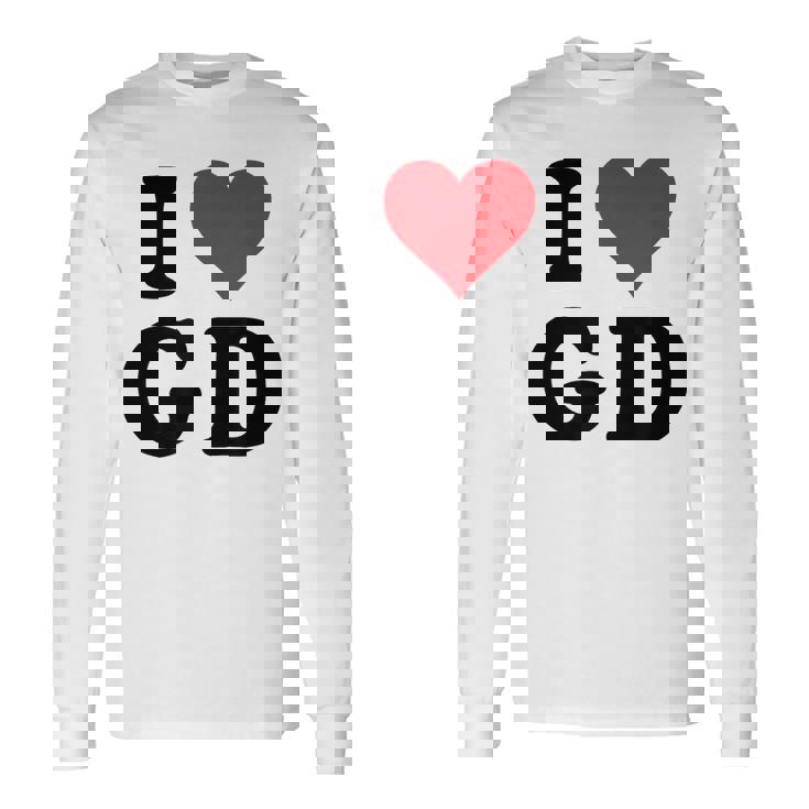 I Heart Gd Initials I Love GD First And Last Name G D 長袖Tシャツ