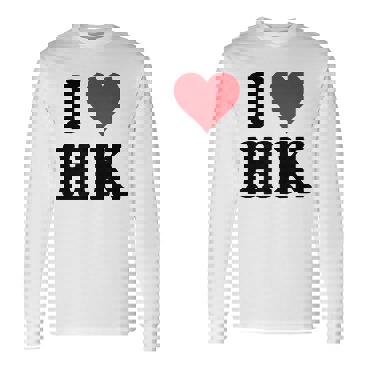 I Heart Hk Initials I Love HK First And Last Name H K 長袖Tシャツ