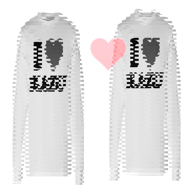 I Heart Kazu 名 I Love パーソナライズ 長袖Tシャツ