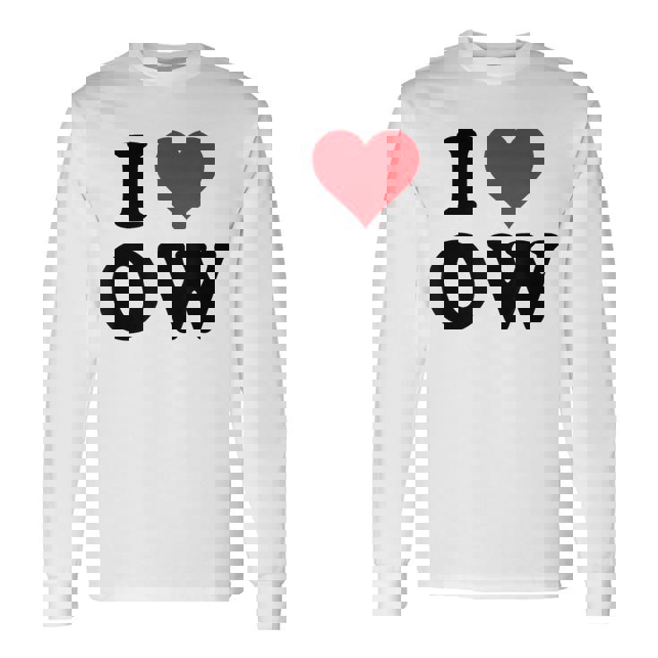 I Heart Ow Initials I Love OW First And Last Name O W 長袖Tシャツ