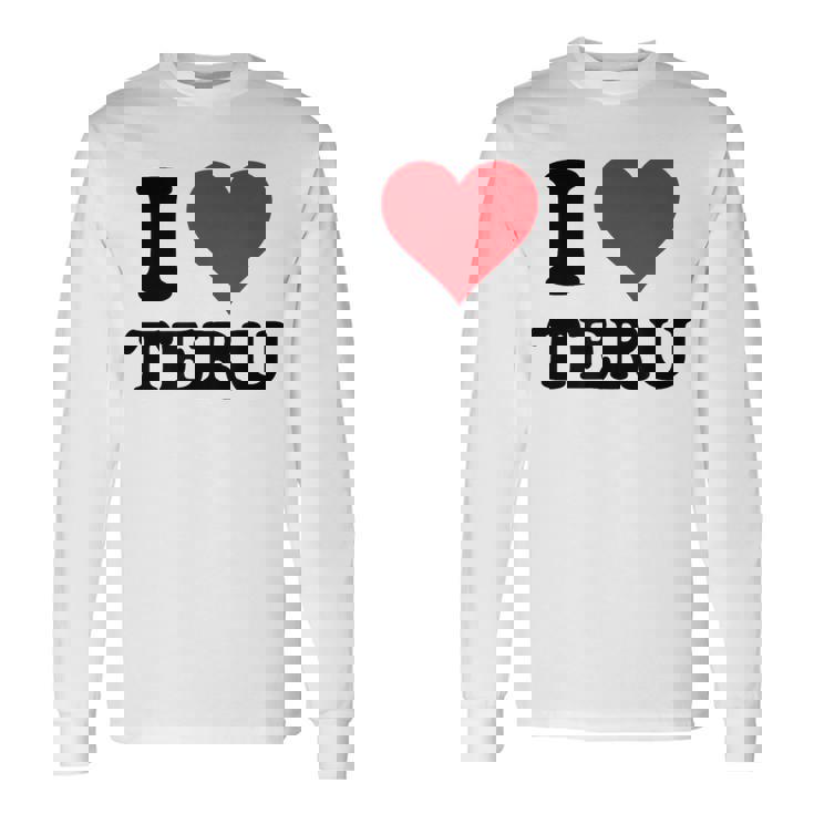 I Heart Teru 名 I Love パーソナライズ 長袖Tシャツ