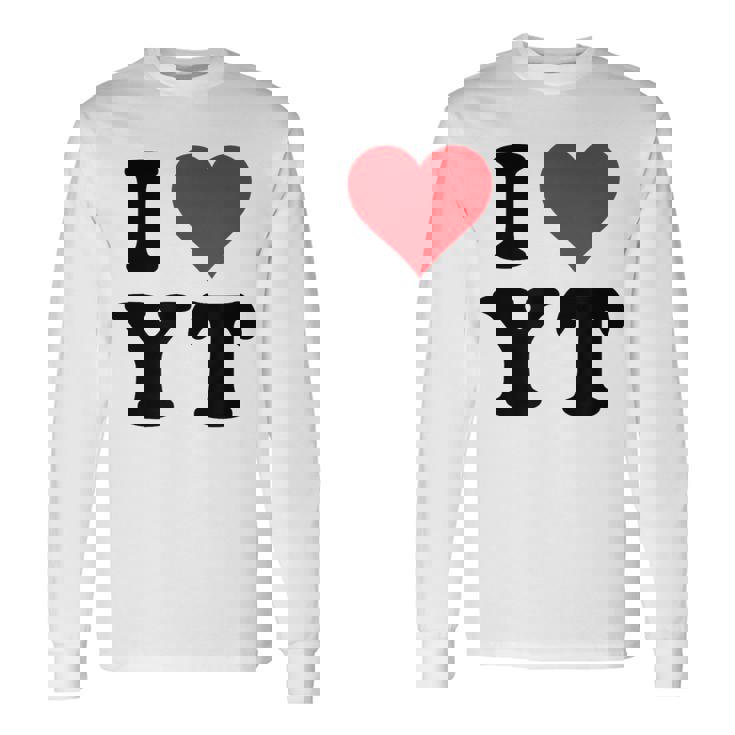 I Heart Yt Initials I Love YT First And Last Name Y T 長袖Tシャツ