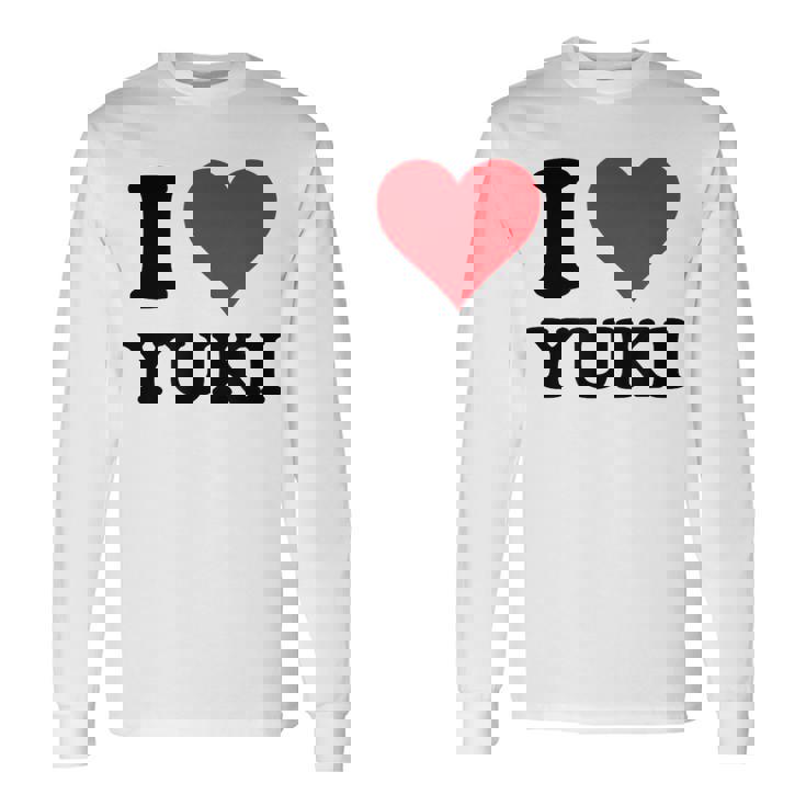 I Heart Yukiファーストネーム I Love パーソナライズ 長袖Tシャツ