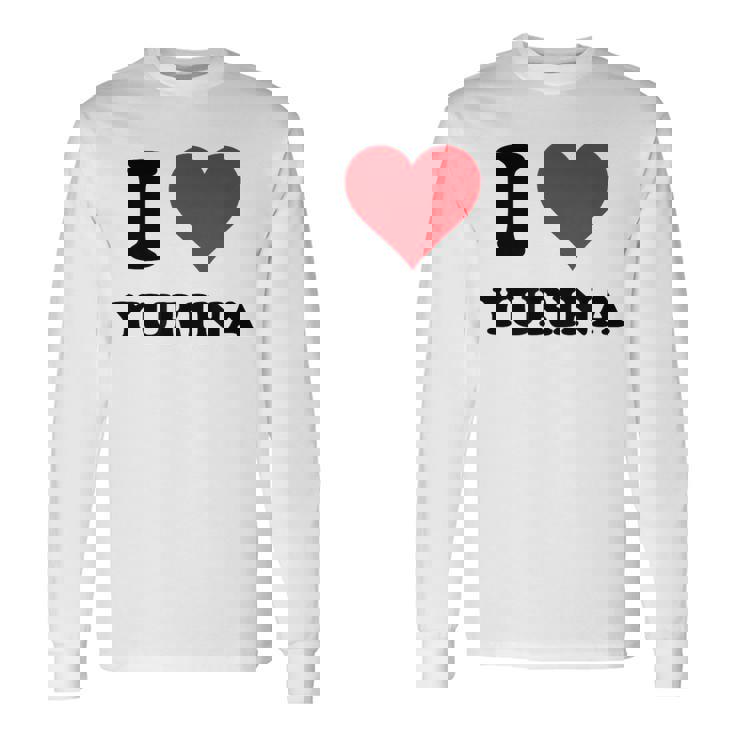 I Heart Yurina ファーストネーム I Love パーソナライズ 長袖Tシャツ