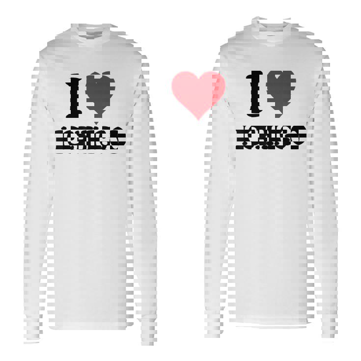 I Heart いちご ファーストネーム I Love パーソナライズ 長袖Tシャツ