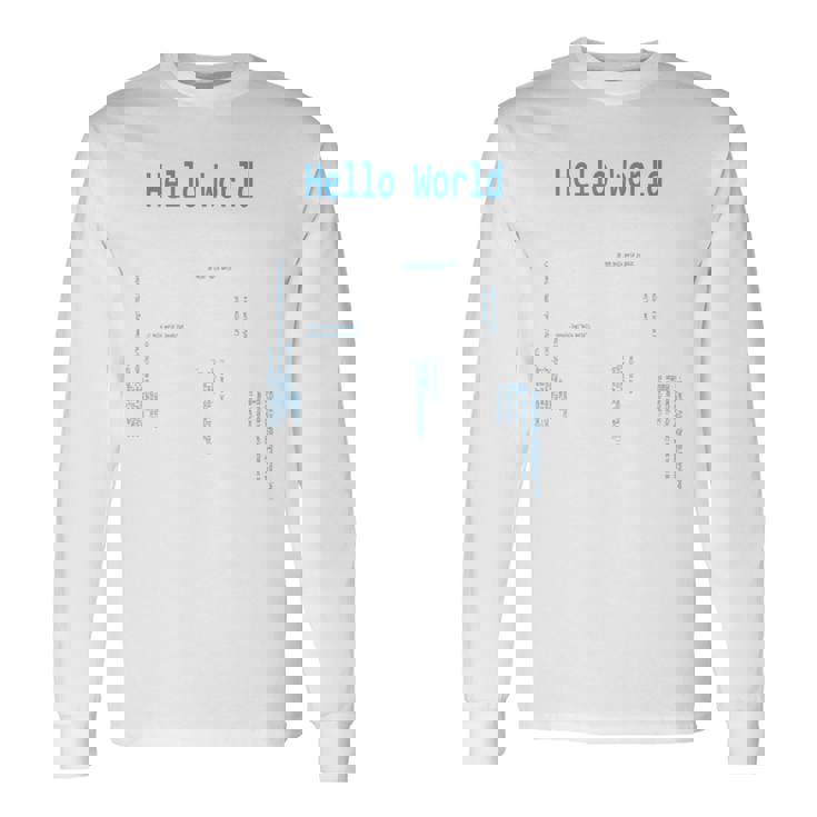 Hello World プログラマープログラミング言語コード 長袖tシャツ 長袖Tシャツ