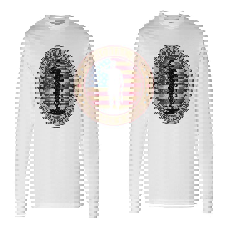 Honor Remember Memorial Day ヴィンテージポピーフラワー 愛国的 長袖tシャツ 長袖Tシャツ