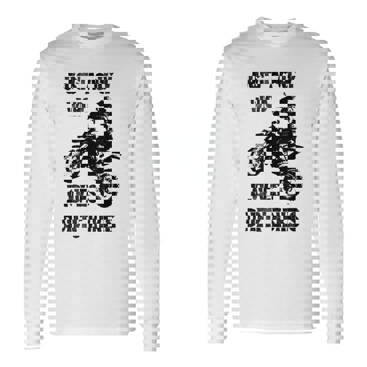 メンズ Just A Guy Who Loves ダートバイク 面白い モトクロス 長袖Tシャツ