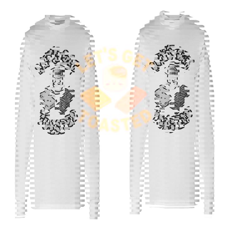 Kawaii'mores Let's Get Toast キュート 面白い キャンプ 駄洒落。 長袖Tシャツ