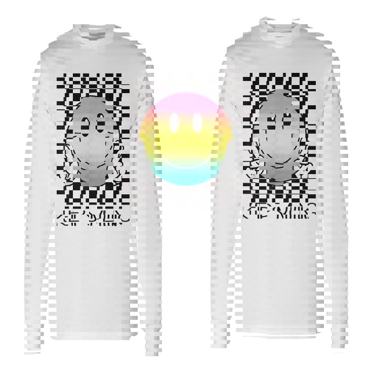 Keepmiling キュート 面白い ハッピー 平和 笑顔 ポジティブ 長袖Tシャツ