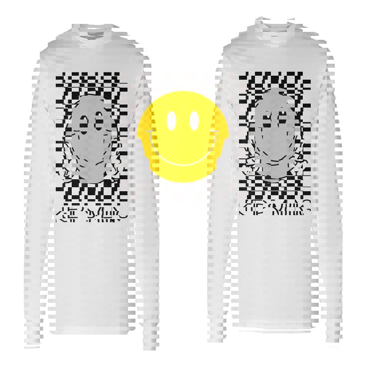 Keepmiling キュート 黄色 幸せ 平和 笑顔 ポジティブ 長袖Tシャツ