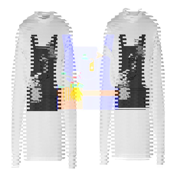 Last Minute Cleaner ハロウィンワーカーズグループコスチューム 長袖Tシャツ