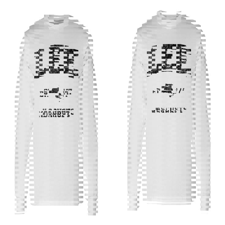 Lee Massachusetts Ma ビンテージ スポーツ デザイン ブラックプリント 長袖Tシャツ ギフトのアイデア