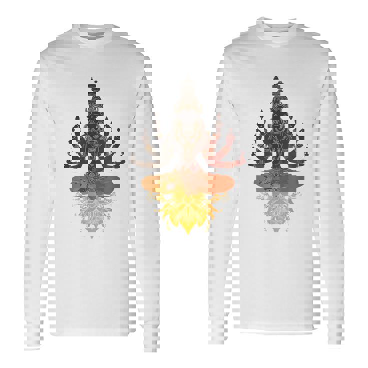 Lele ヒンドゥー教の神 ヴィシュヌ・ガネーシャ・シヴァモチーフ 長袖Tシャツ
