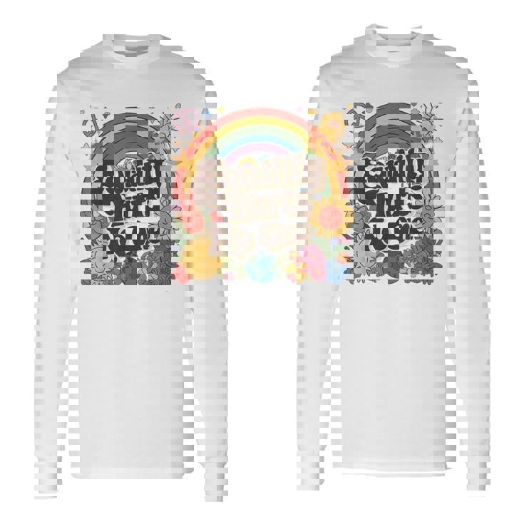 Lgbtqの平等は誰もプライドを傷つけない 人権 レインボープライド 長袖Tシャツ