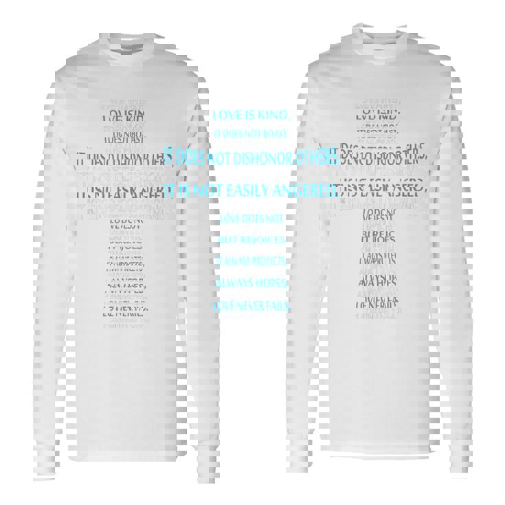 Liebe Ist Geduldig Liebe Ist Gütiges 聖書erskreuz 長袖Tシャツ