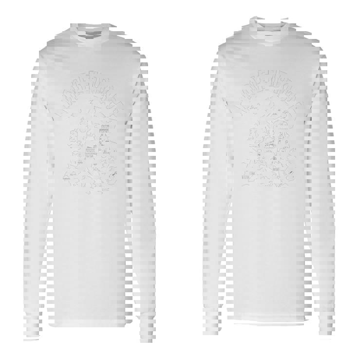 I Love Europe ランドマーク イラストマップ 長袖tシャツ 長袖Tシャツ