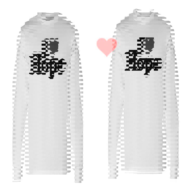 I Love Heart Hope Namee On A 長袖Tシャツ
