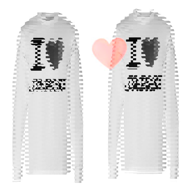 I Love Japan お土産 観光ハート 長袖Tシャツ