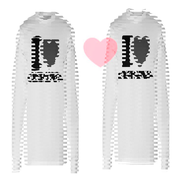 I Love Okinawa アイラブ 沖縄 メンズ 琉球 お土産 旅行 長袖Tシャツ