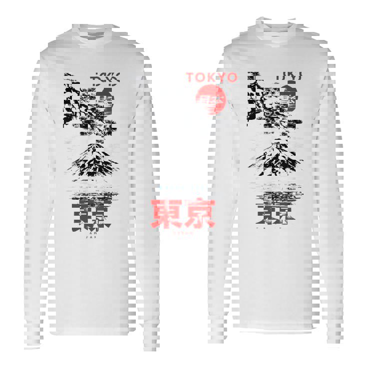 I Love Tokyo、Tokyo Japan 富士山、東京ファッショングラフィック 長袖Tシャツ