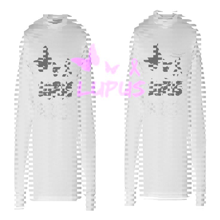 Lupus Warrior パープルバタフライ&リボン ポケット付き 長袖Tシャツ